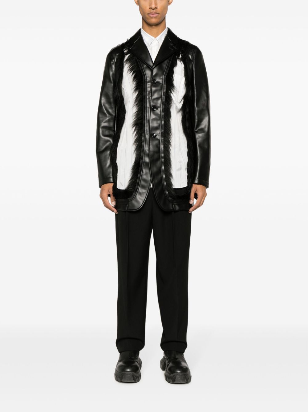 Comme Des Garçons Cut-out Single-breasted Blazer In Black