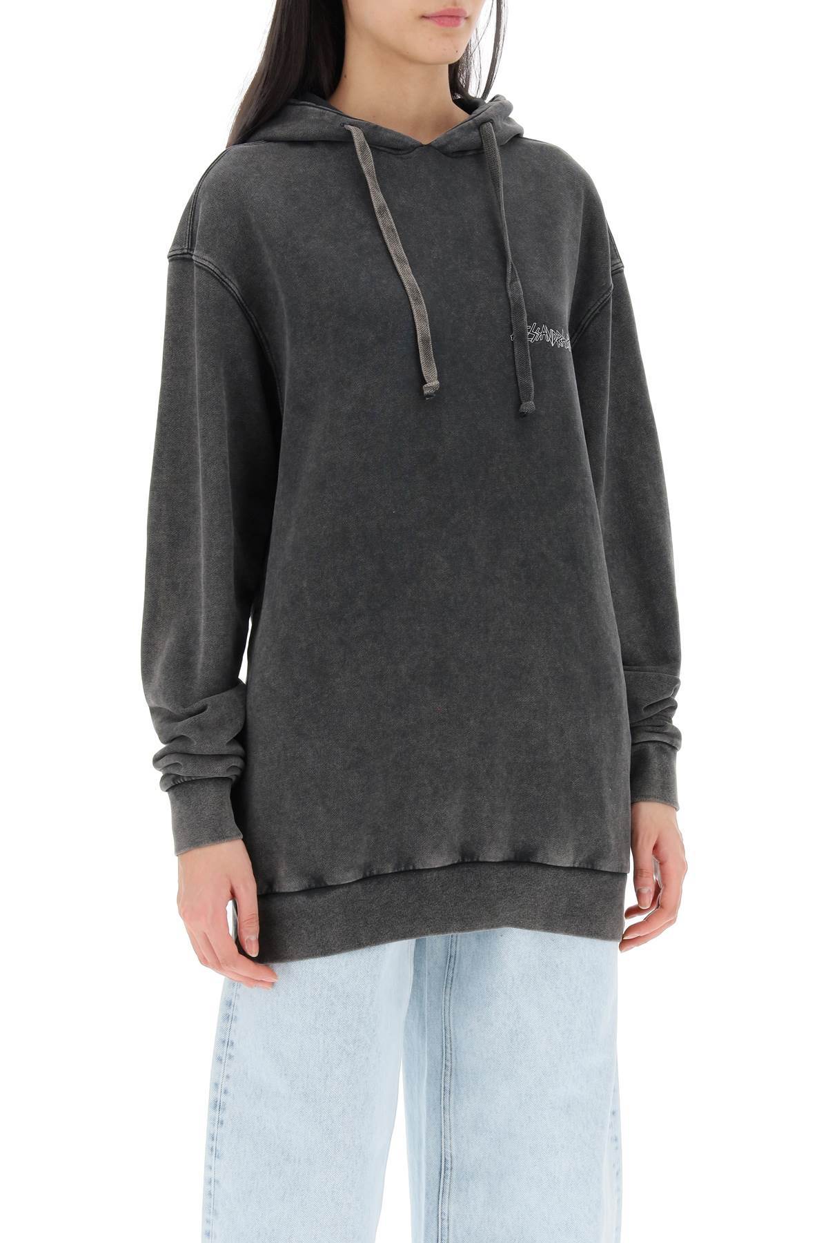 Shop Alessandra Rich Graphic-print Cotton Hoodie In Black