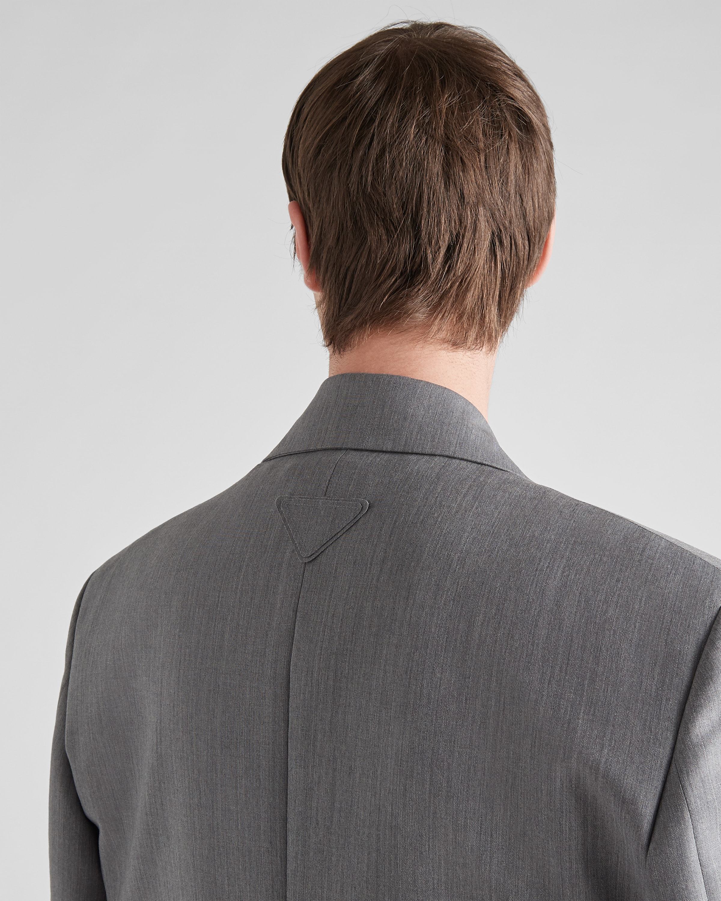 Prada Single-breasted Wool And Mohair Blazer In Gray