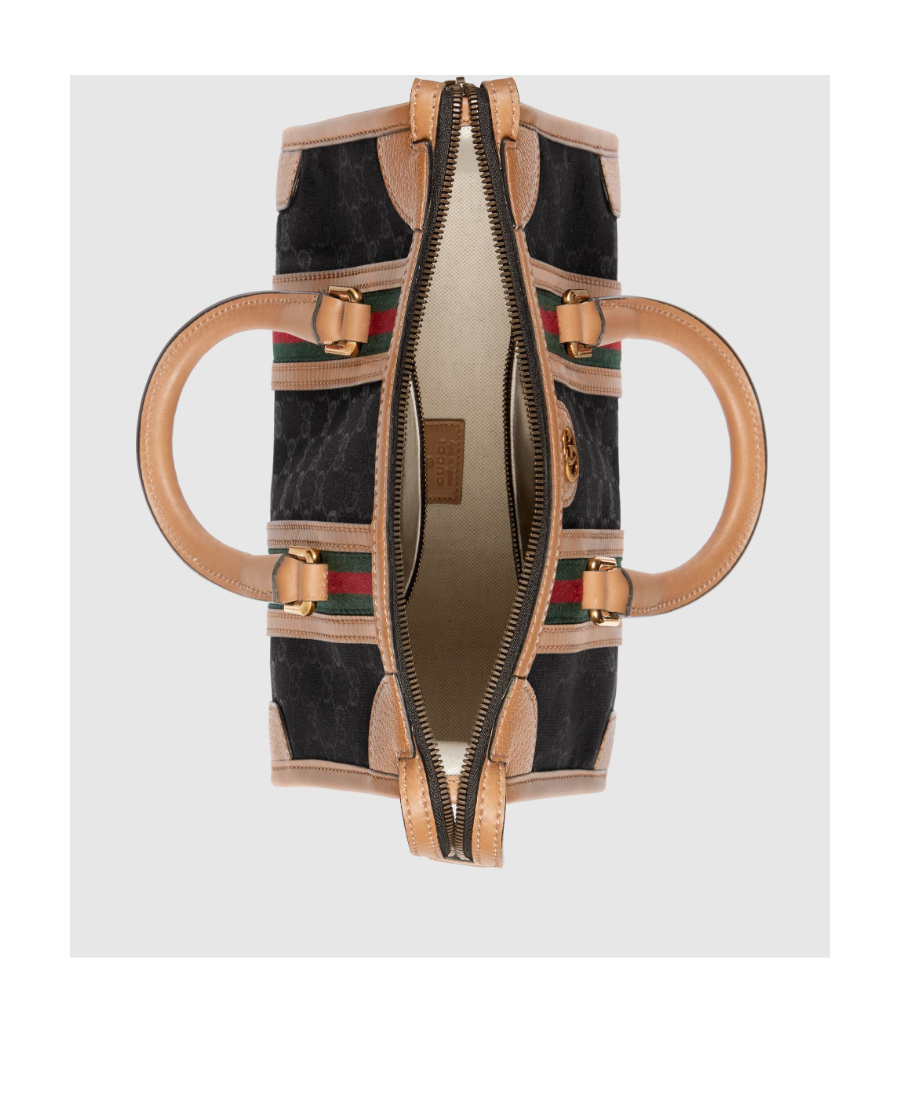 Gucci Double G Web-stripe Tote Bag In Black