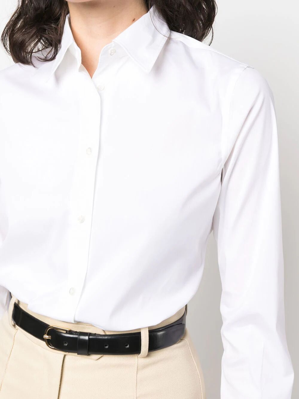 Aspesi Long-sleeved Lapel Shirt In White