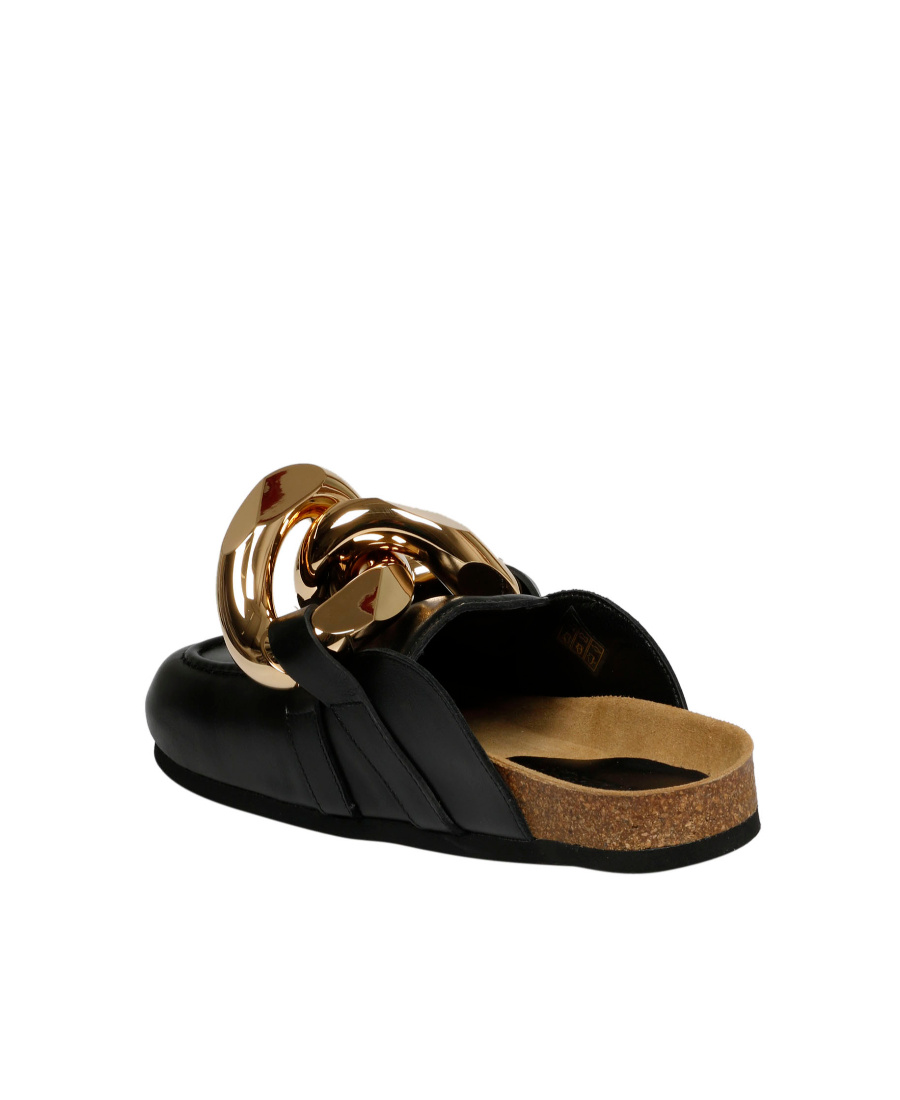 Jw Anderson Jw Flt Pmp Rtoe Mle Gld Chn Lthr In Black