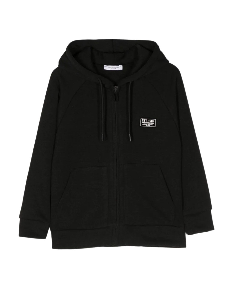 Paolo Pecora Logo-patch Zip-up Hoodie In Black