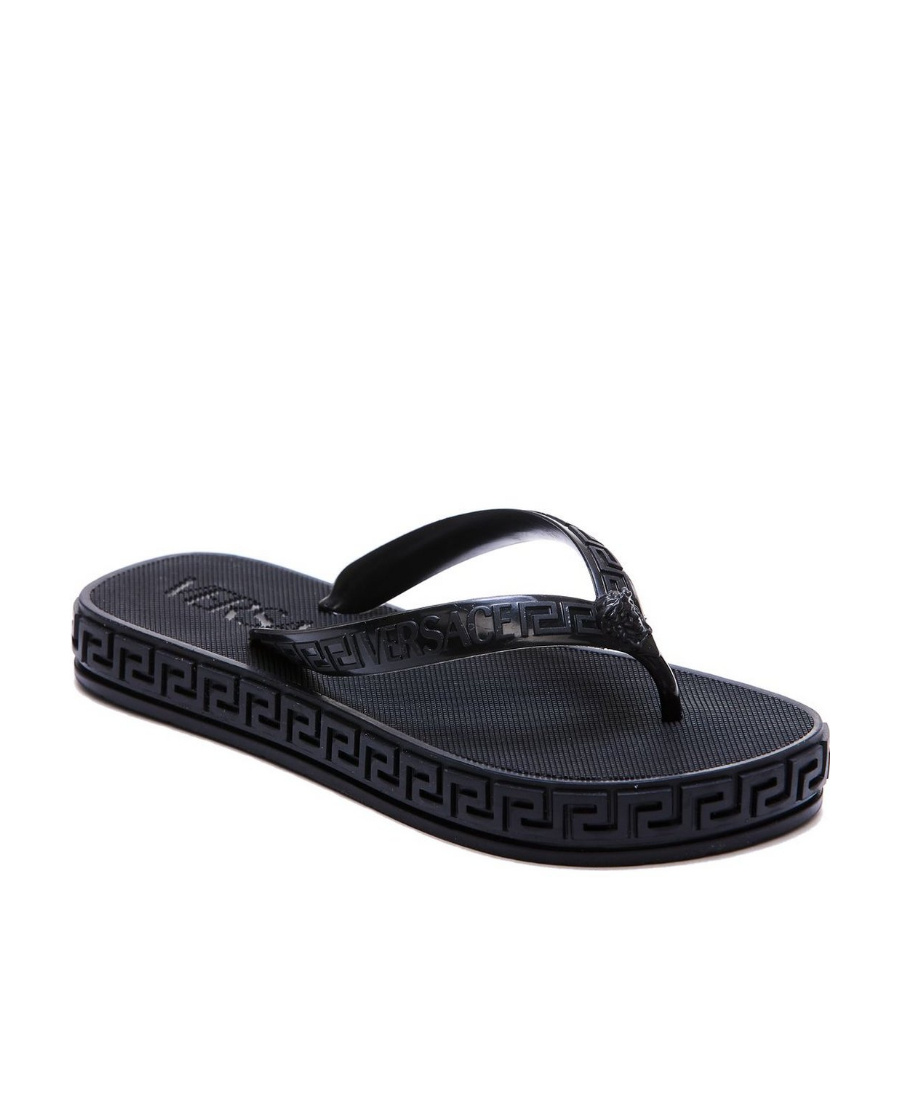 VERSACE GRECA-MOTIF FLIP FLOPS