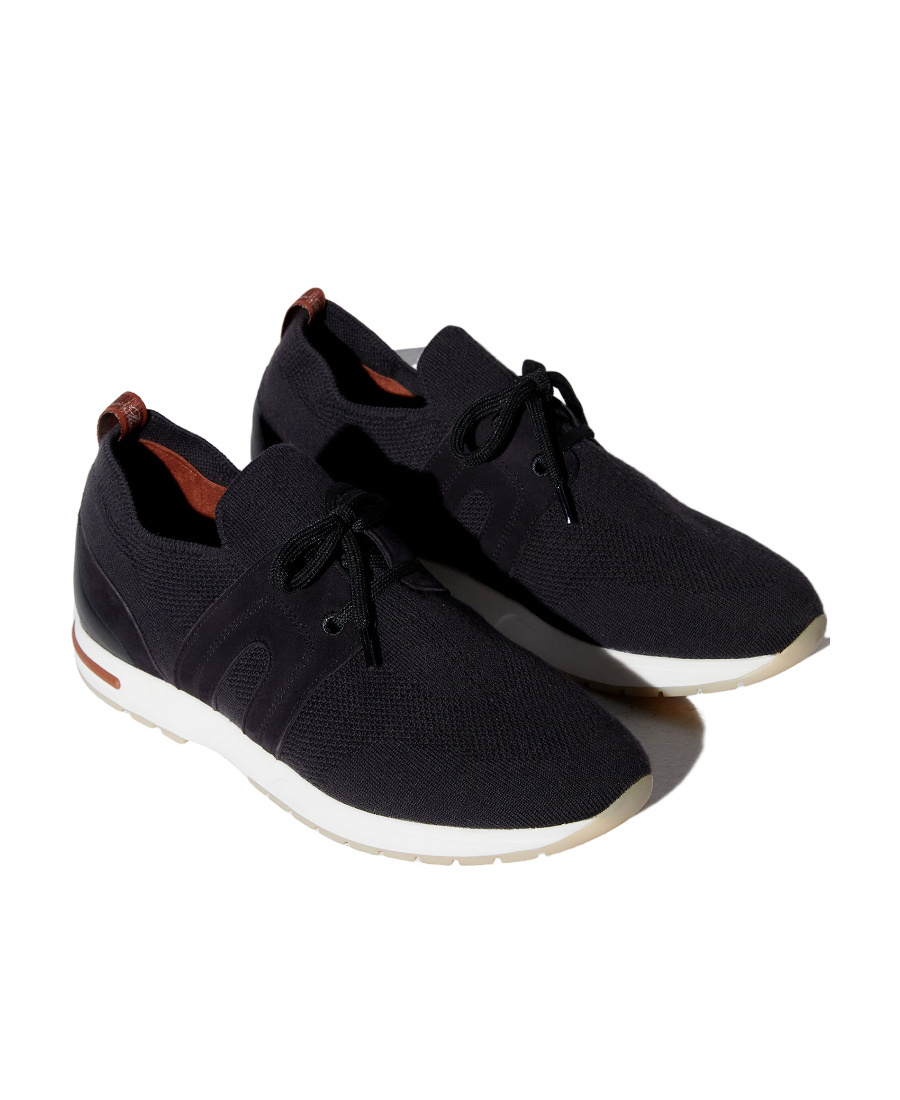 Loro Piana 360 Flexy Walk Sock Sneakers In Black