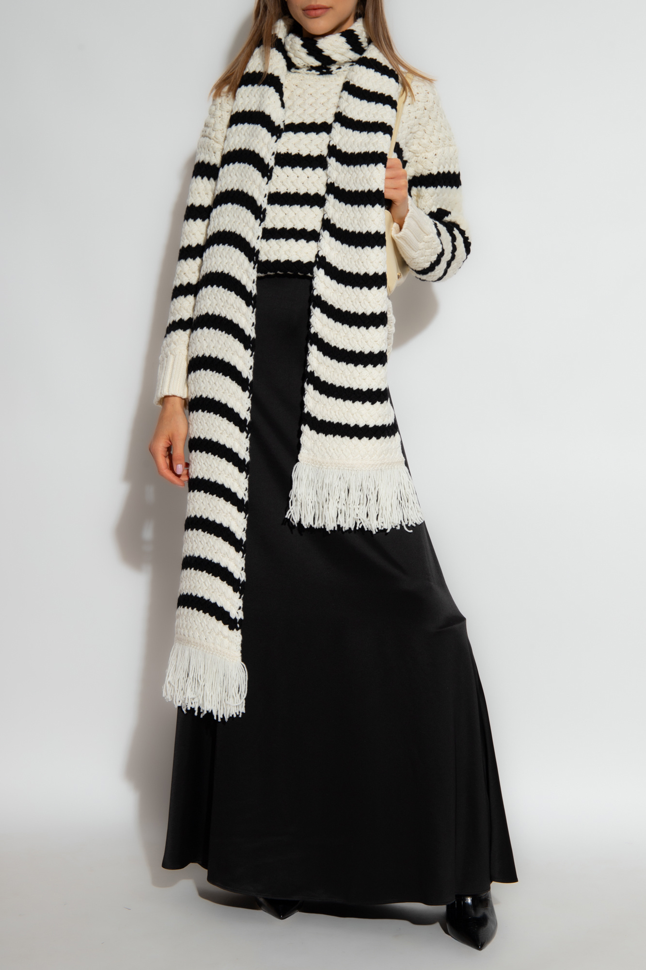 Alanui The Mariner Striped Wool Jumper In White