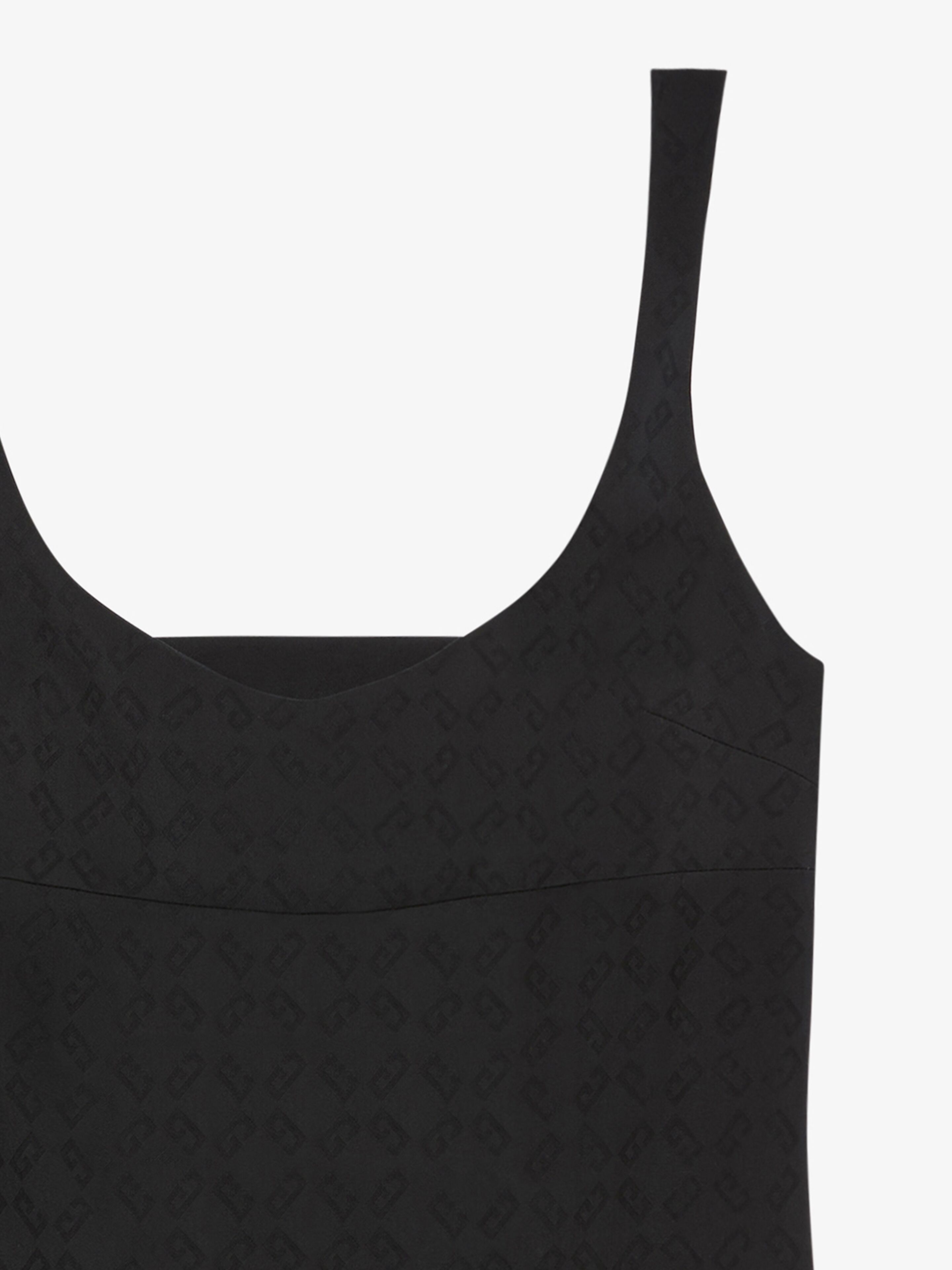 Givenchy Dress In Monogram 72 Jacquard With Twisted Straps In Black