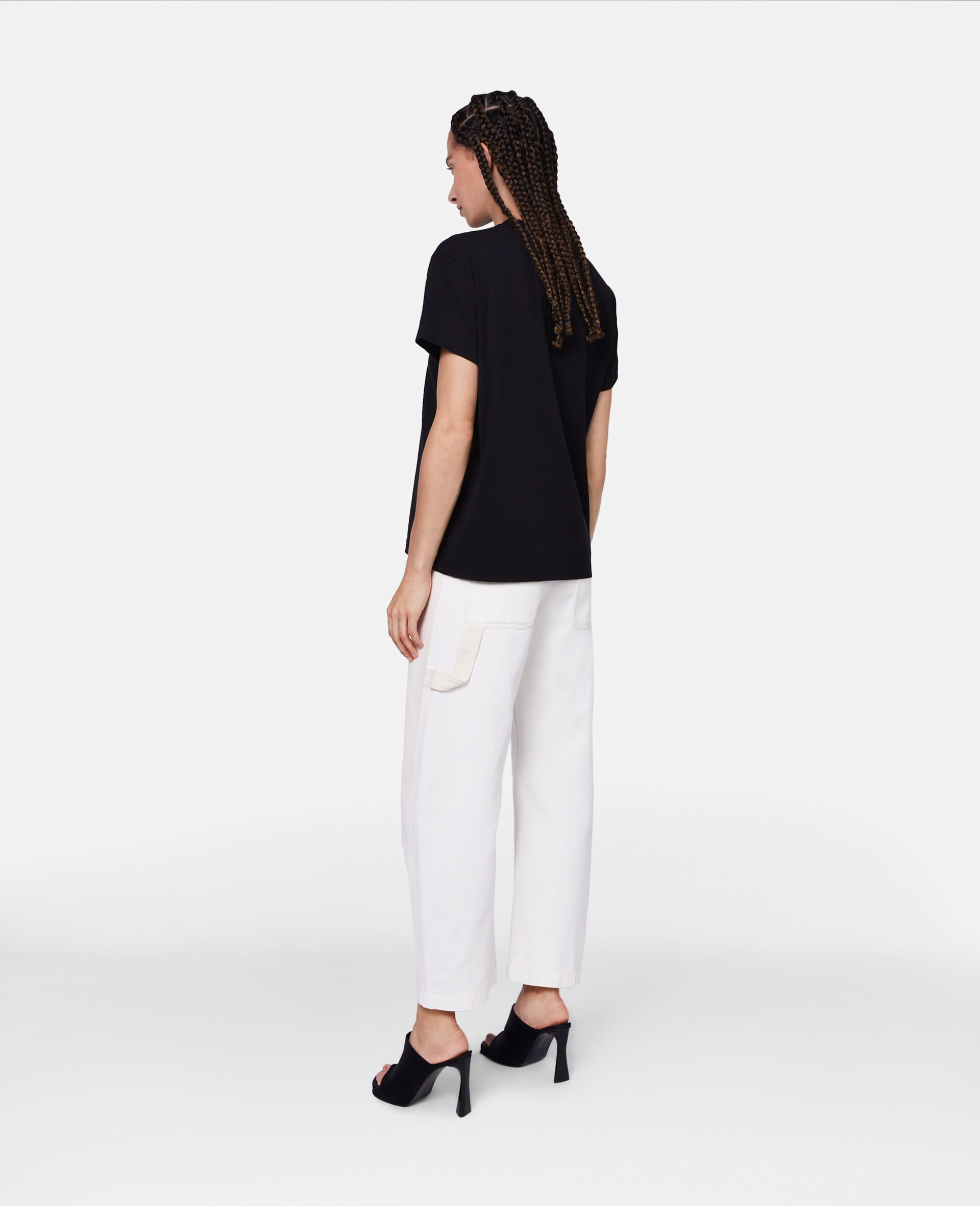 Stella Mccartney Stella Mc Cartney T Shirt With Embroidered Signature In Black