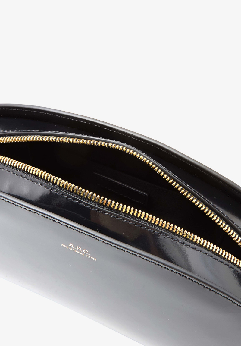 Apc Small Demi-lune Shoulder Bag In Black