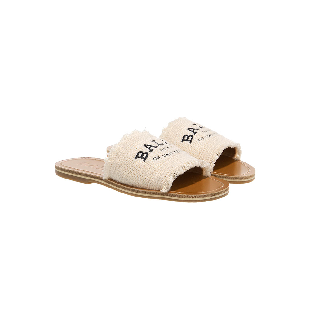 Bally Logo-embroidered Slide Sandals In Nude