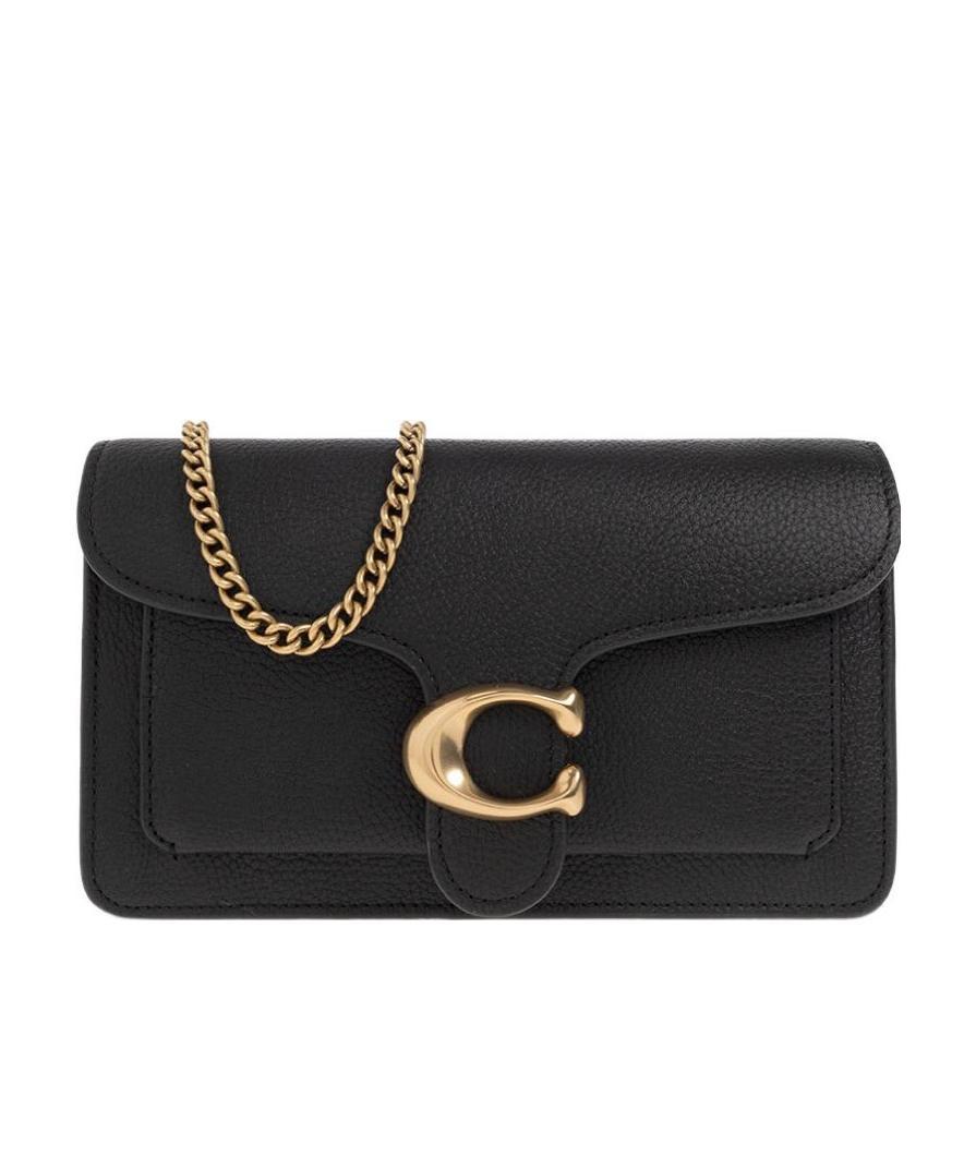 Coach Chain Strap Textured Shoulder Bag In Black
