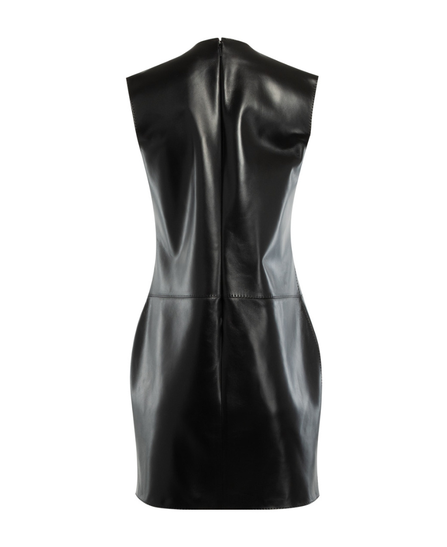 Saint Laurent Women's Leather Mini Dress In Black