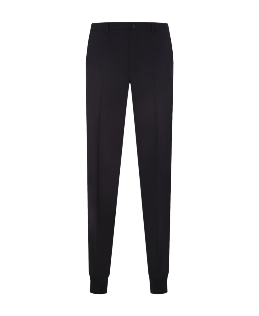 Prada Tapered Cotton Trousers In Black