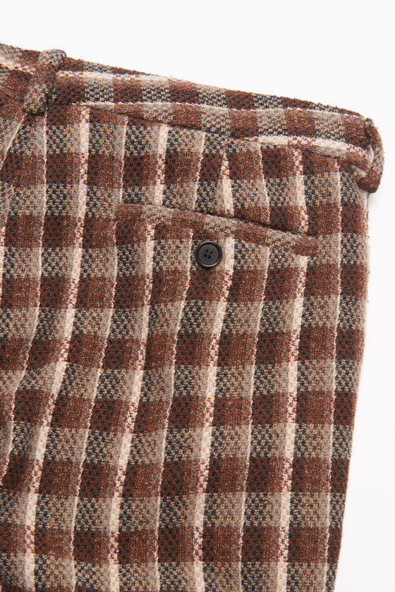 Acne Studios Checked Wool Casual Pants In Brown
