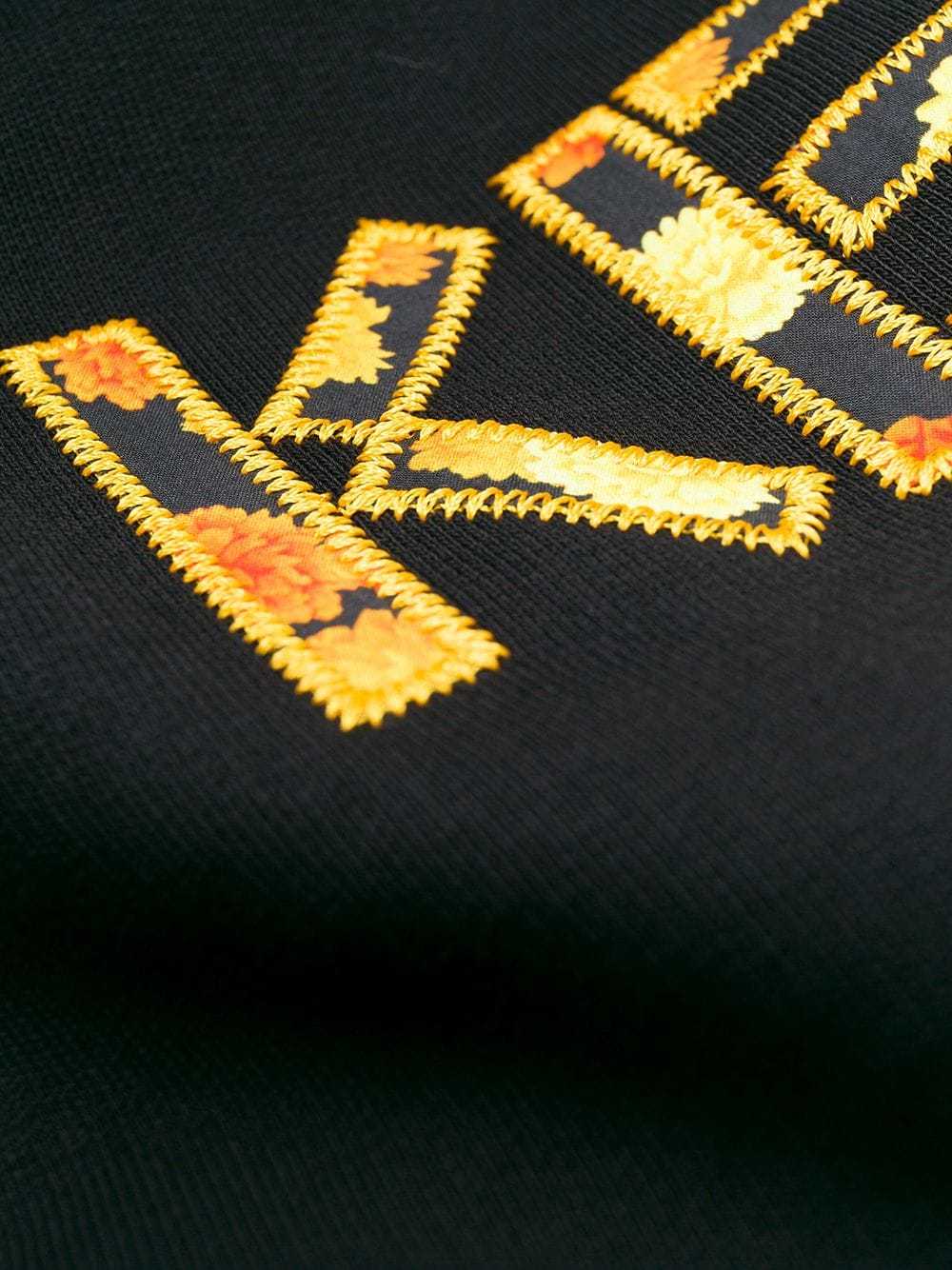 Kenzo Logo Embroidered Hooded Sweater In Black