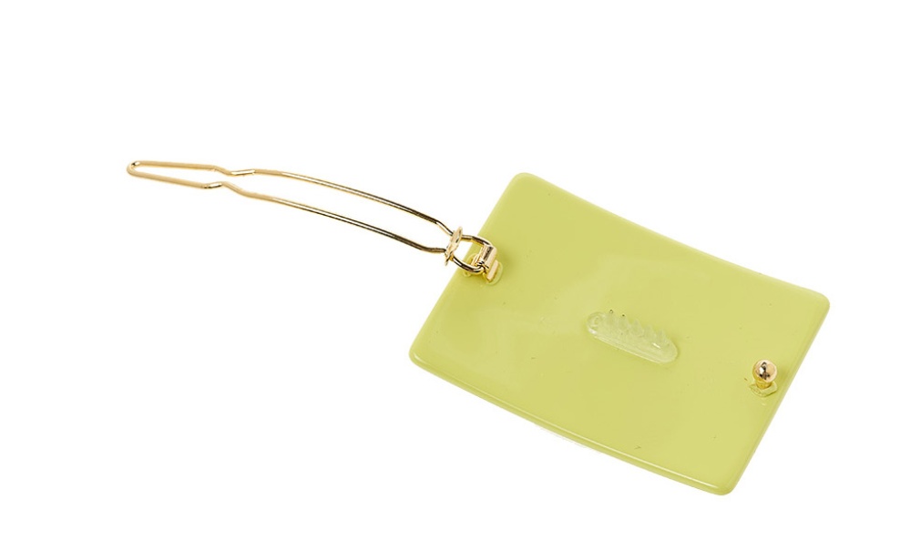Fendi Logo Rectangular Hair Clip In Green