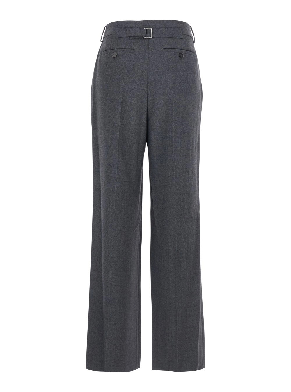 Low Classic Belted Point Trousers In Gray