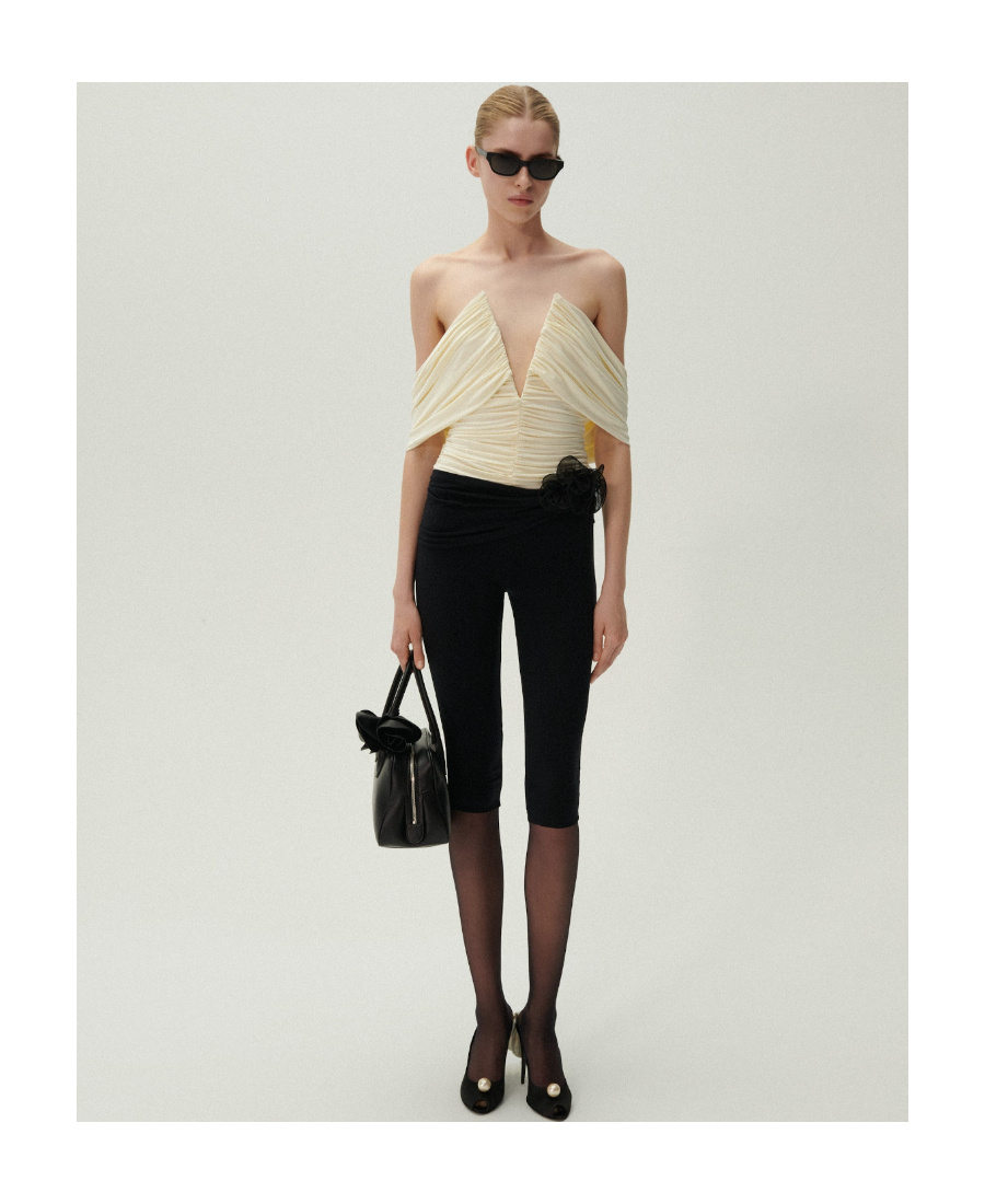 Magda Butrym Ruched Off-the-shoulder Top In White