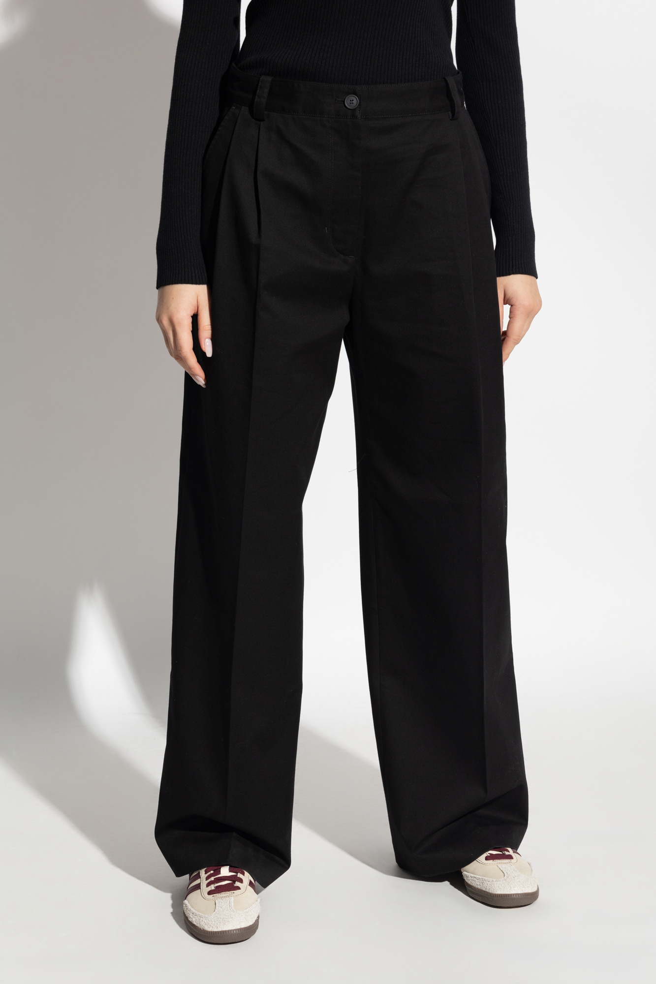 Maison Kitsuné Straight-leg Trousers In Black