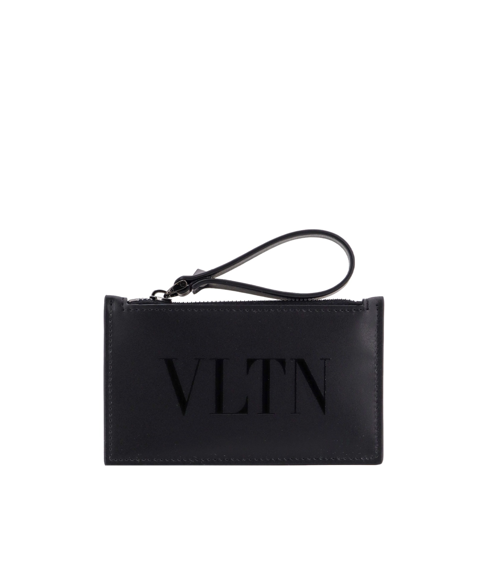 Valentino Garavani Rockstud Zip-up Wallet In Black
