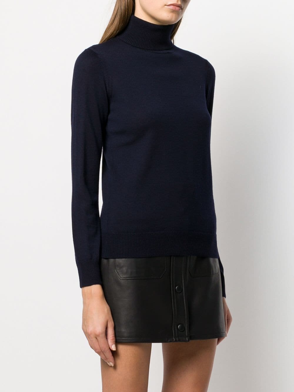 Apc Ribbed Roll Neck Jumper In Black