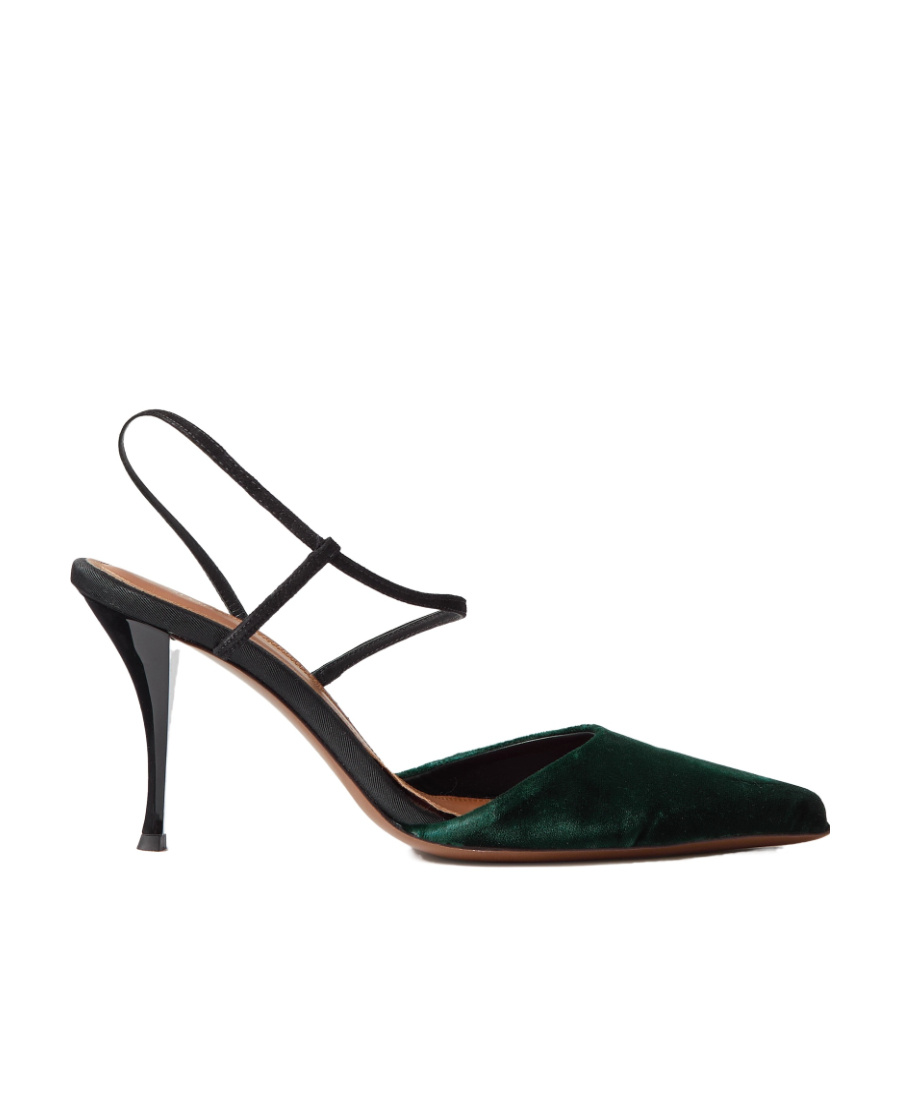 Neous Tangra Pointed Shoes With Exposed Heels In Green
