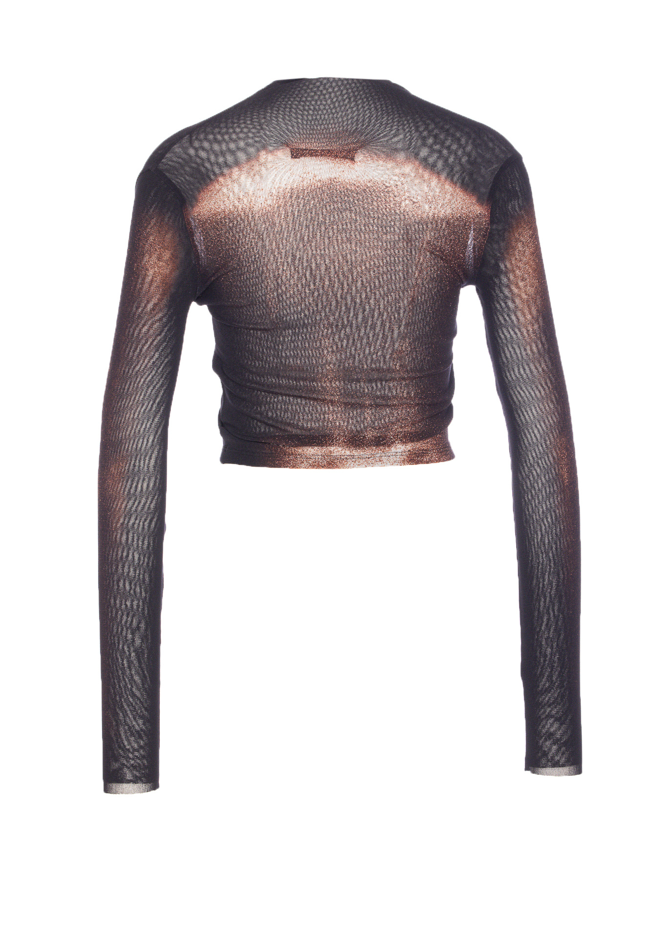 Jean Paul Gaultier Body Dust Crop Top Woman Black And Silver In Black