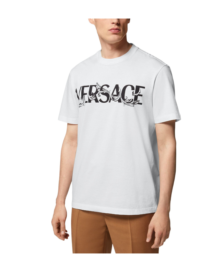 VERSACE VERSACE LOGO PRINTED CREWNECK T-SHIRT