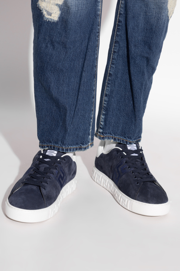 Versace Lace-up Low-top Sneakers In Blue