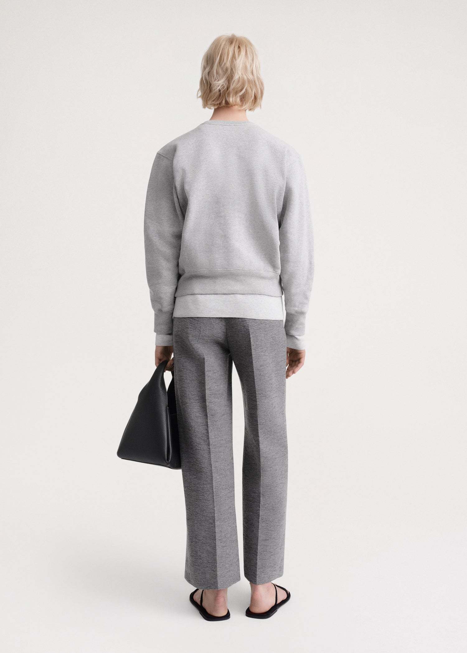 Totême Crew-neck Long-sleeve Top In Gray