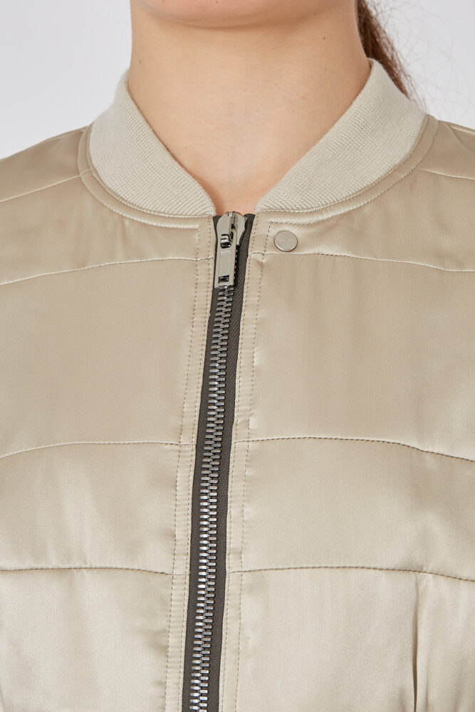 Rick Owens Girders Cropped Bomber Jacket In Nude