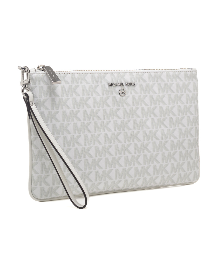 Michael Kors Jet Set Charm Logo-plaque Wristlet In White