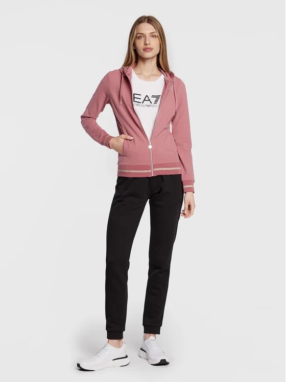 Shop Ea7 Logo And Hat Casual Jacket In Pink
