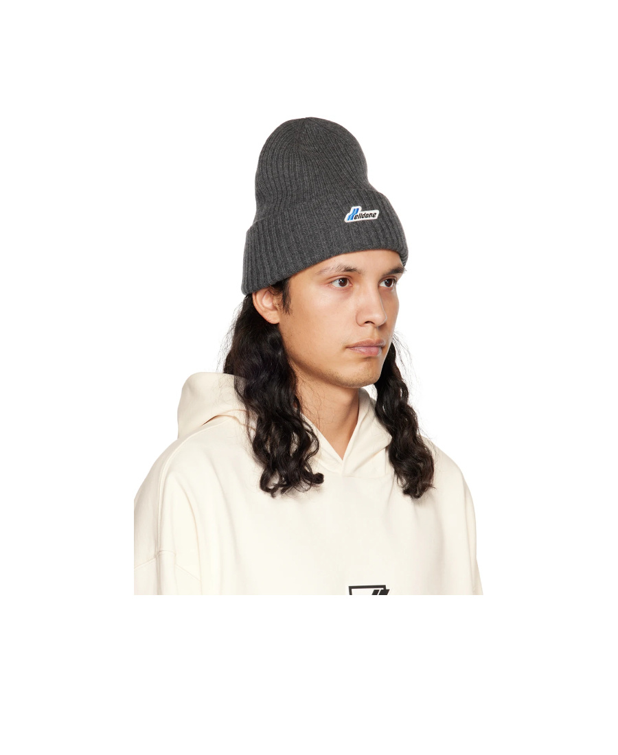 WE11 DONE LOGO-APPLIQU� RIBBED WOOL BEANIE 