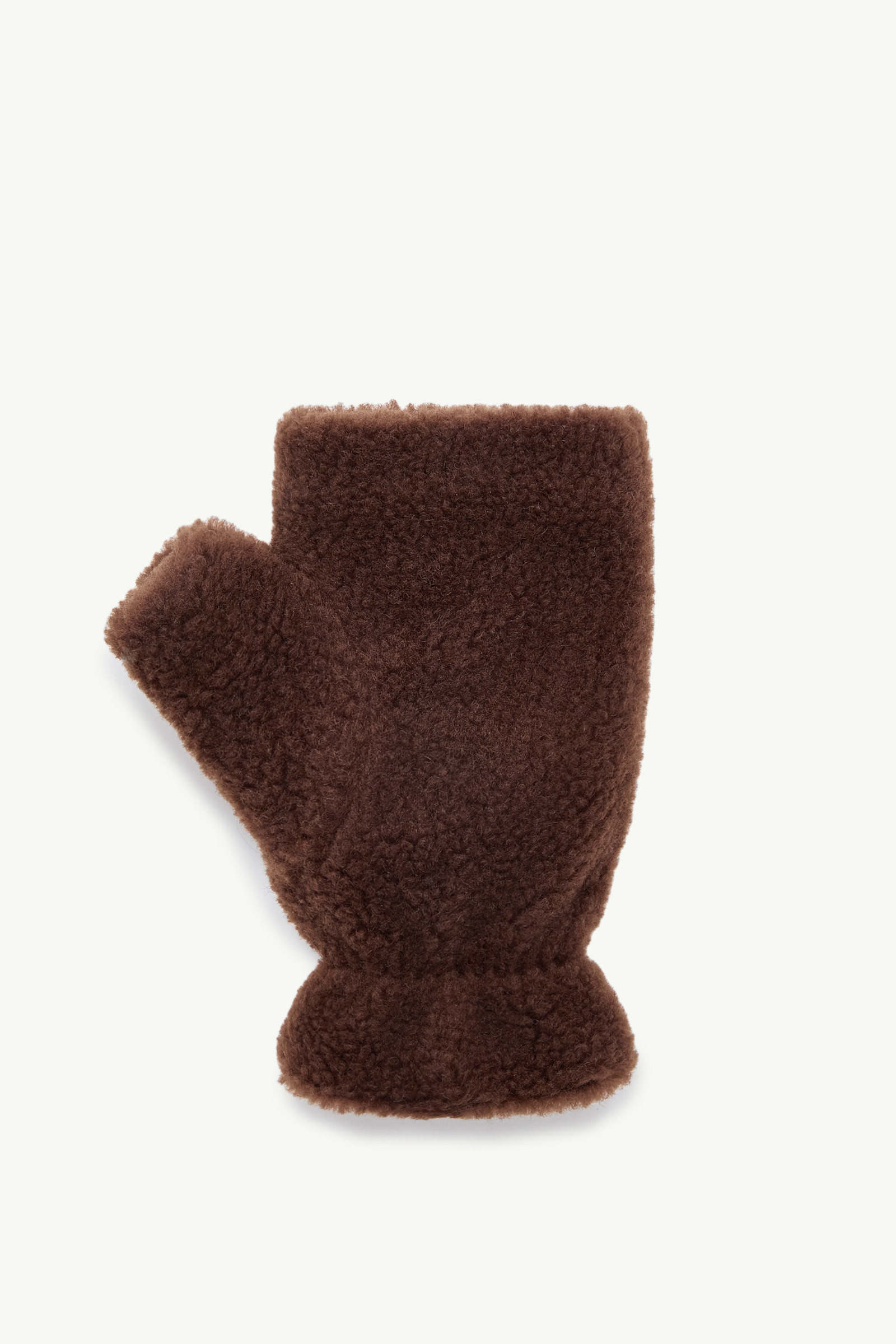 Moncler Teddy Fingerless Gloves In Brown