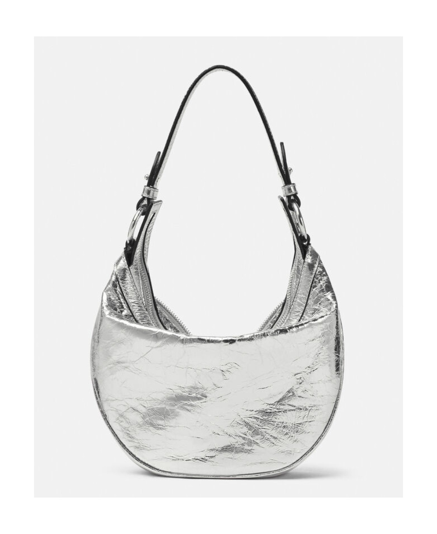 Versace Small Repeat Metallic Shoulder Bag In Gray