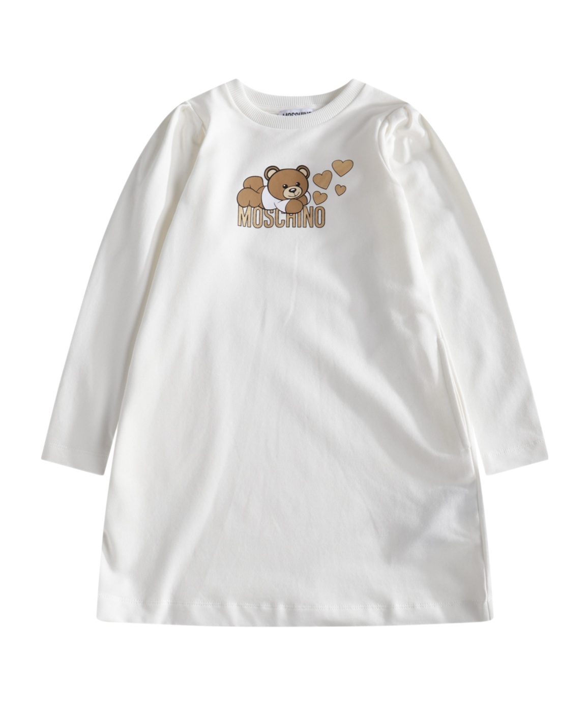 Moschino Teddy Bear Logo-print Jersey Dress In White