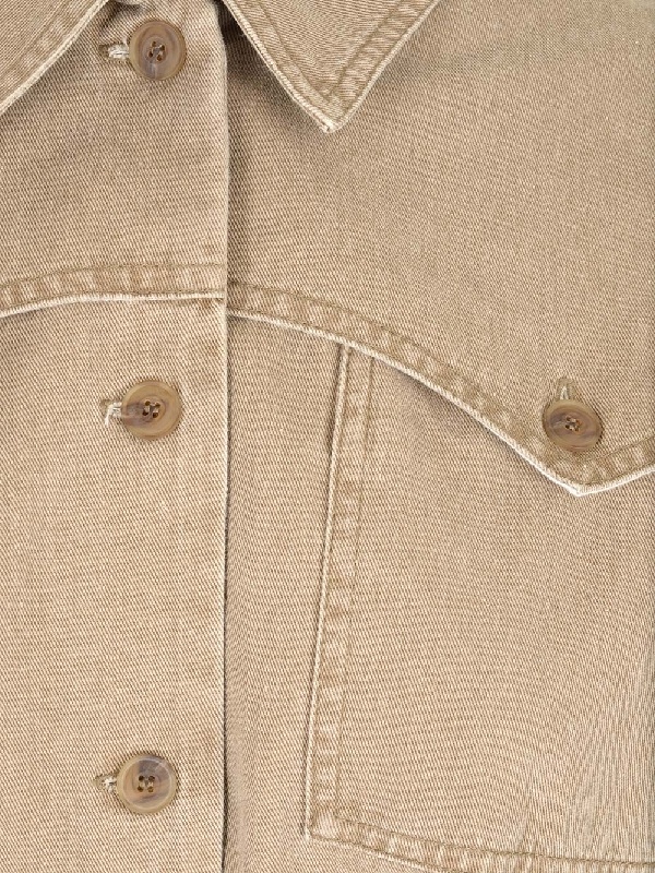 Apc Joann Belted Denim Jacket In Nude