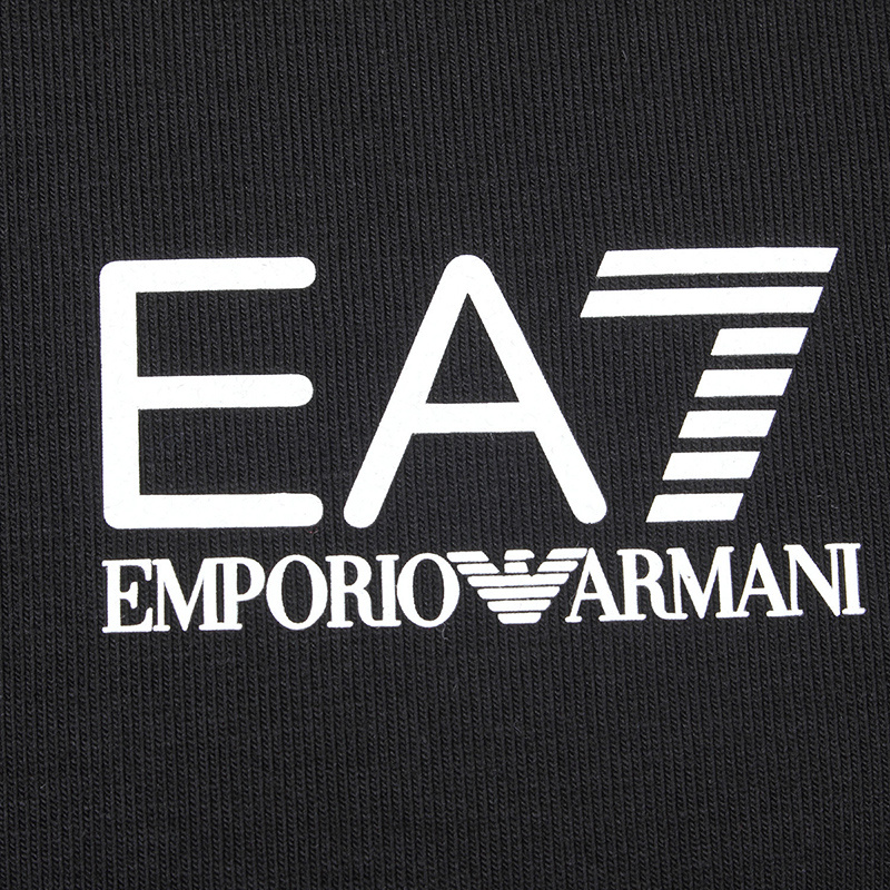 Ea7 Lapel Short-sleeved Polo Shirt In Black