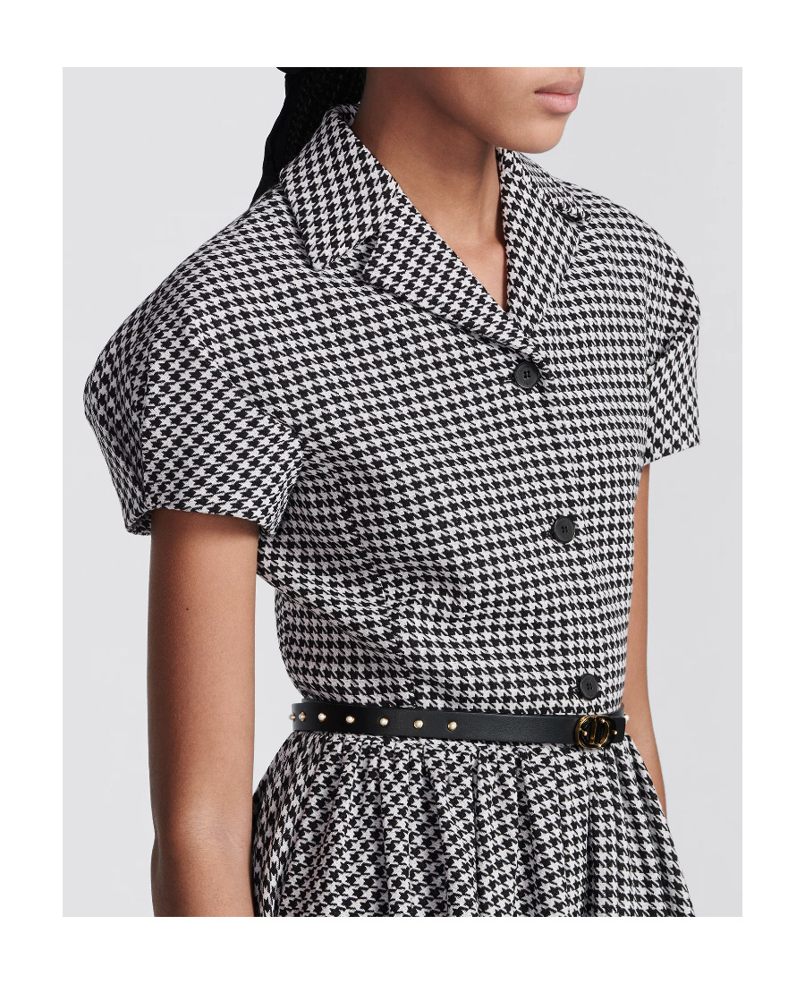 Dior Wool Horn Dress In Gray