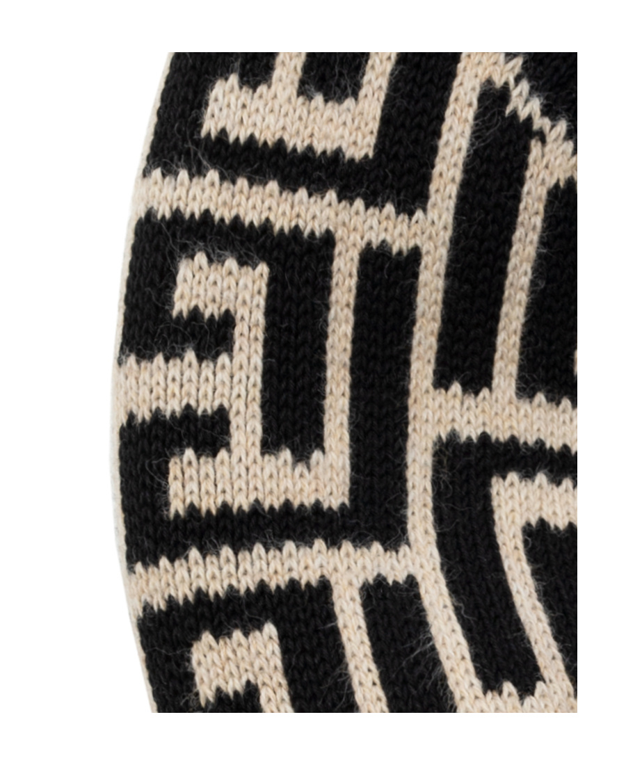 Balmain Monogram-print Knitted Face Mask In Black