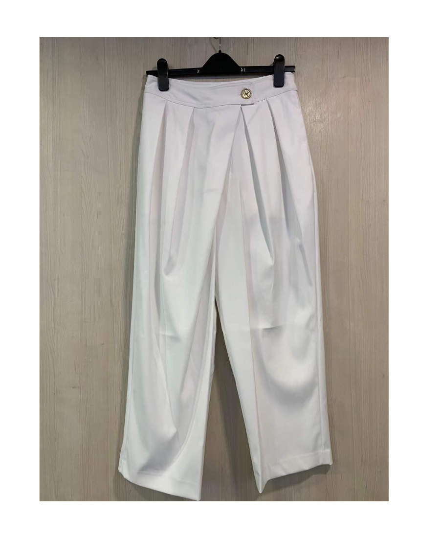 EDWARD ACHOUR PARIS LOGO PLEATED HIGH-WAISTED CASUAL PANTS