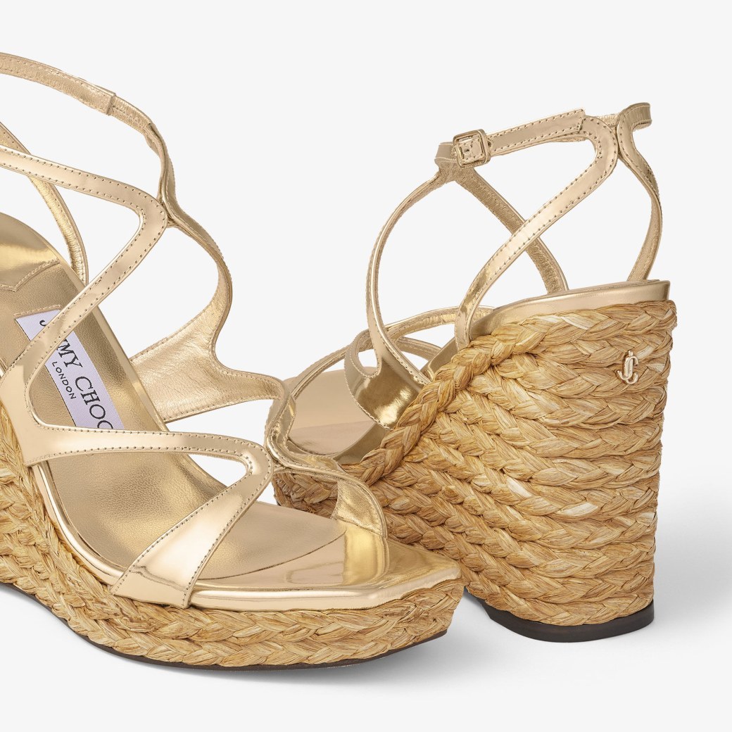Jimmy Choo Ayla 110 Wedge Sandals In Nude