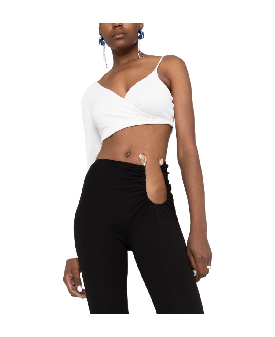 Mugler Cut-out Flared Trousers In Black