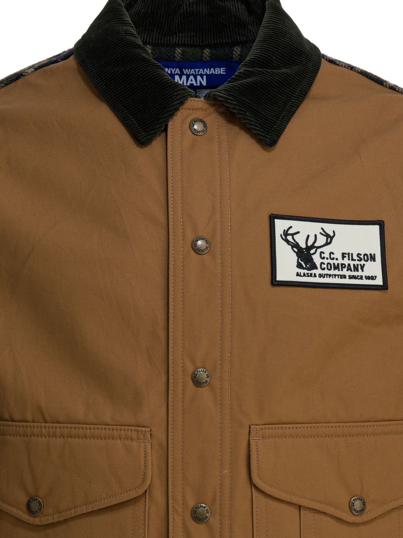 Junya Watanabe Logo Snap Button Casual Jacket In Brown