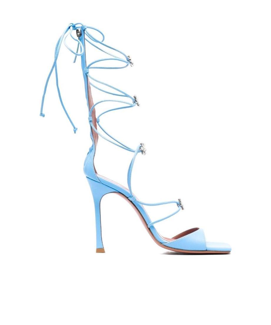 AMINA MUADDI LOGO LACED WITH HIGH-HEELED SANDALS