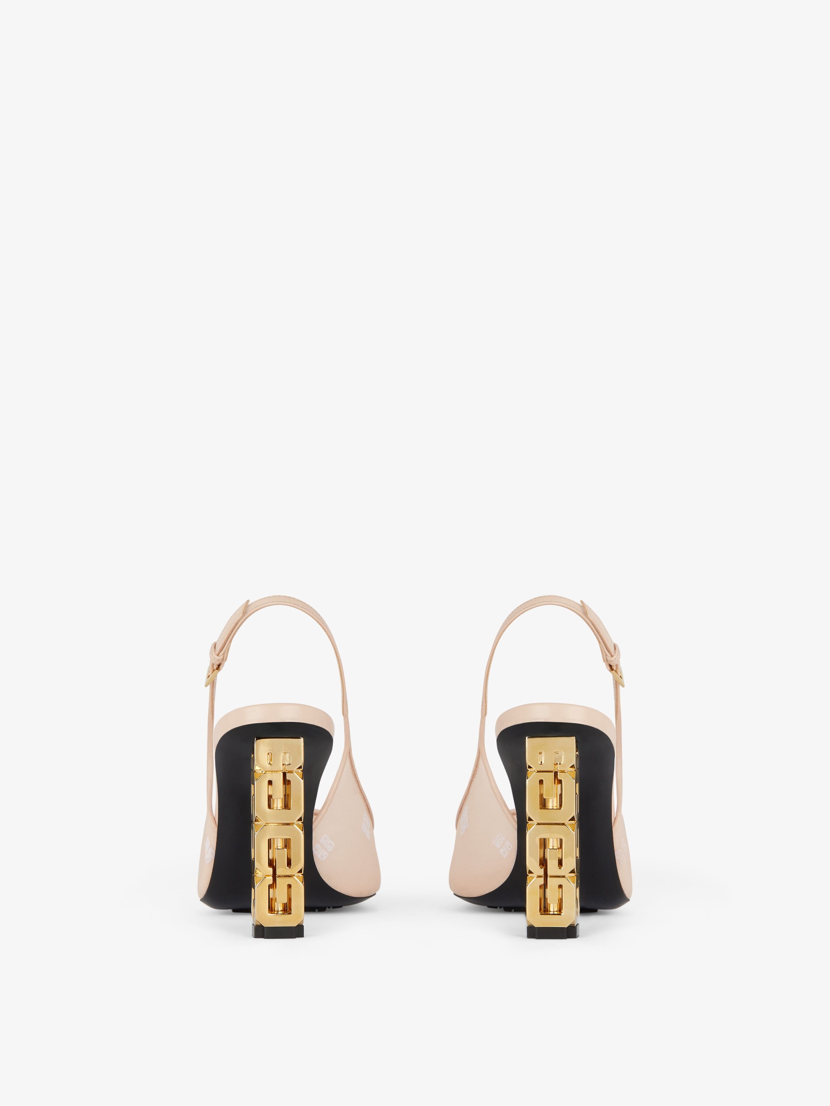 Givenchy G Cube Mesh Slingback Pumps In Nude