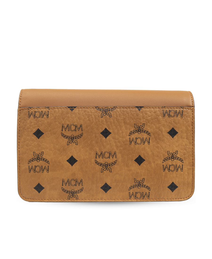 Mcm Diamond Mini Visetos Crossbody In Orange