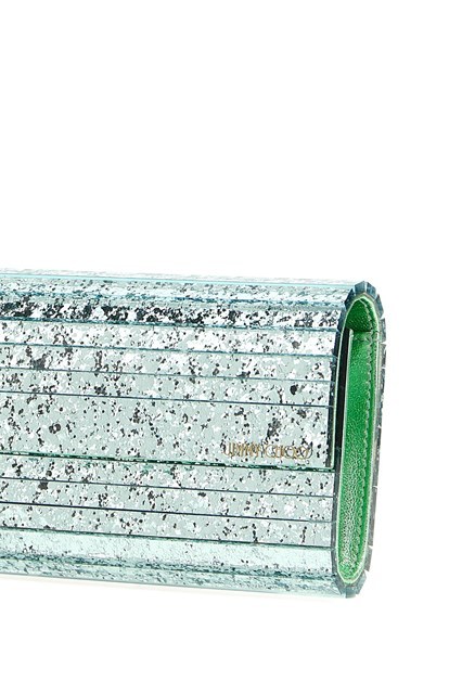 Jimmy Choo Glossy Clutch Bag In Green