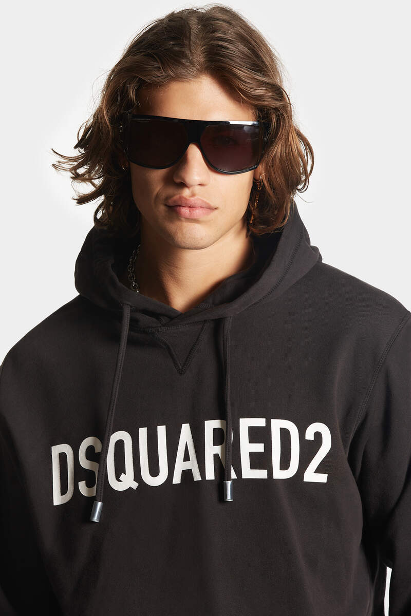 Shop Dsquared2 Cool Fit Logo-print Hoodie In Black